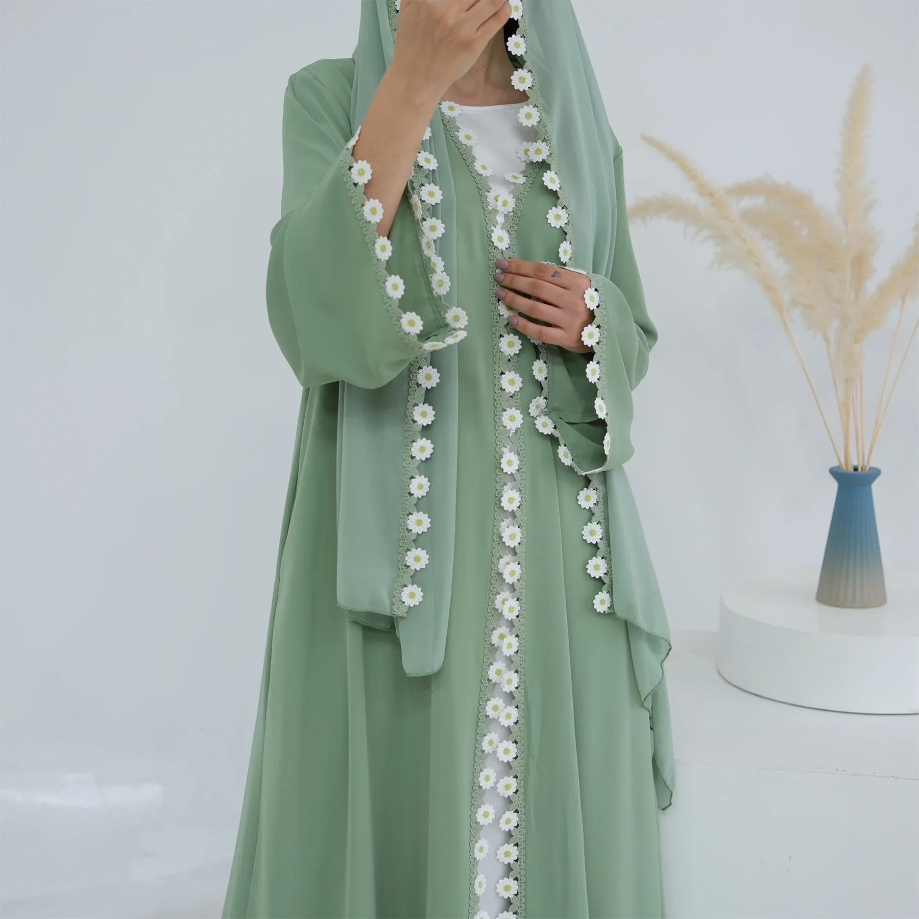 Embroidery Kebaya - Abayas Dubai, Kaftan Turco, Vestido Feminino,