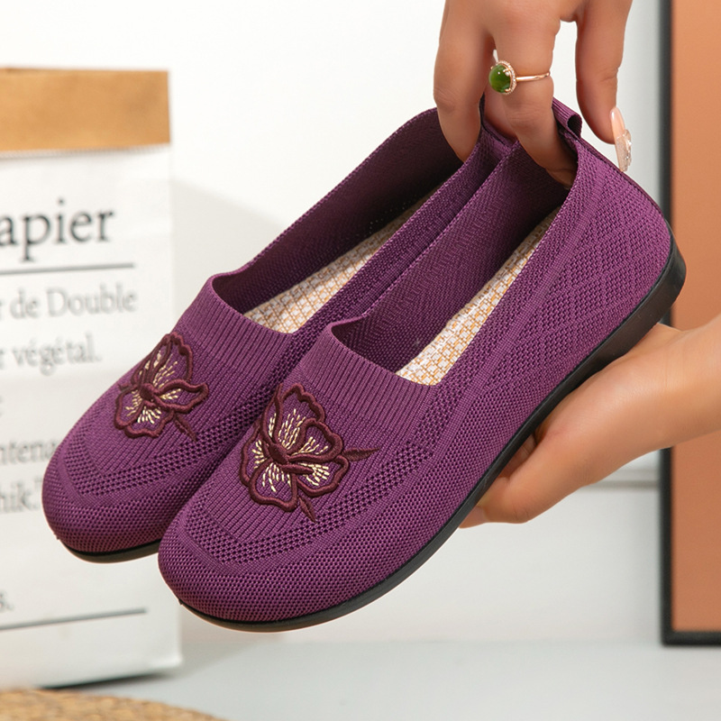 Embroidery Garments - Sapatos de malha para mulher, estilo