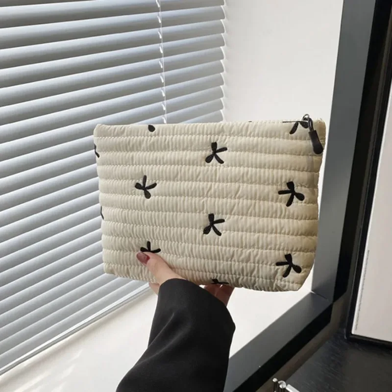 Embroidery Bag - Bolsa de Maquiagem Fofa com Zíper,