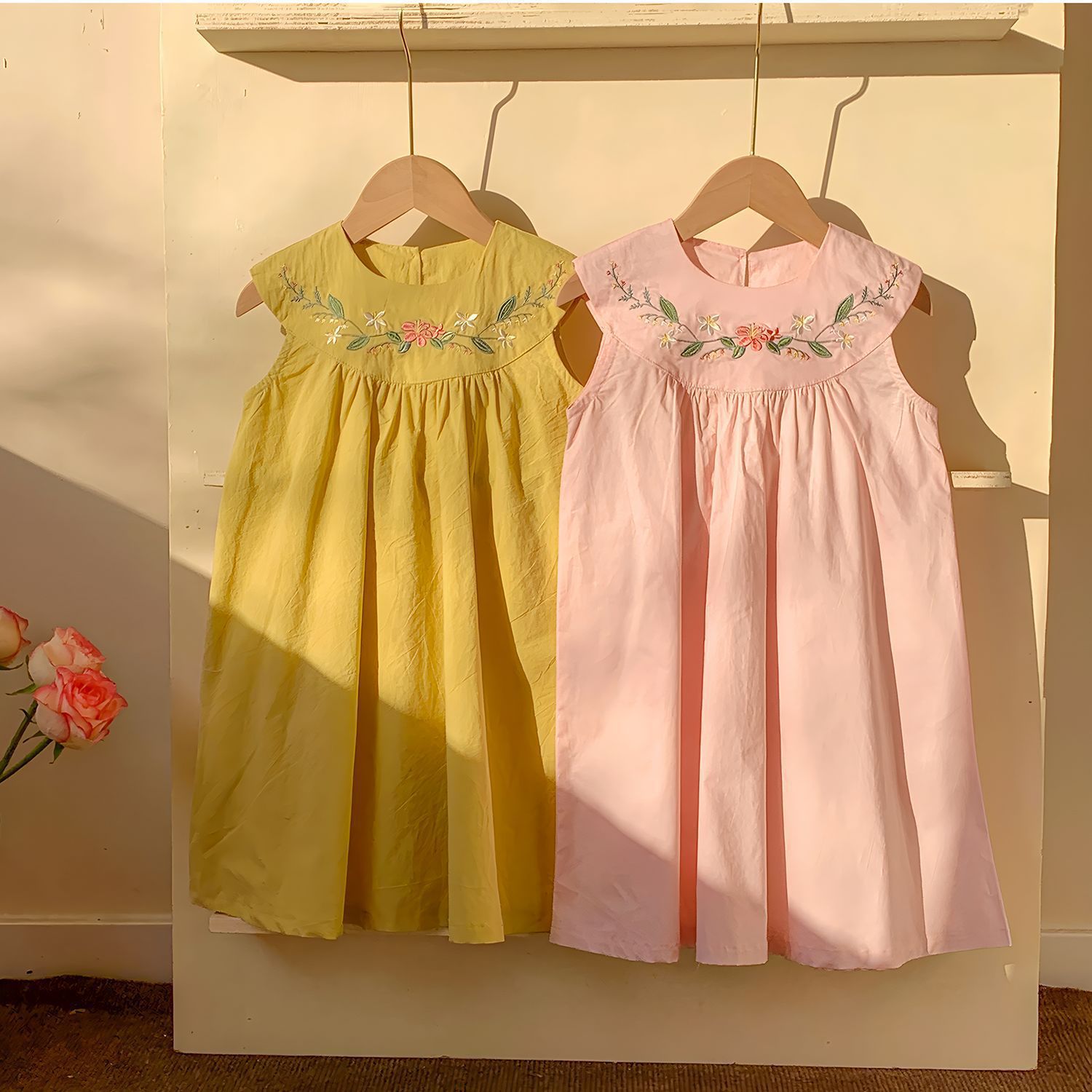 Embroidery Yellow Dress - Vestidos Casuais de Verão para Meninas