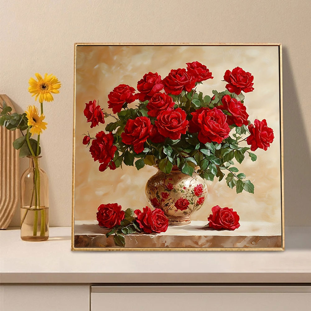 Rosa pintura diamante quadrado - Embroidery Rose avaliação e preço