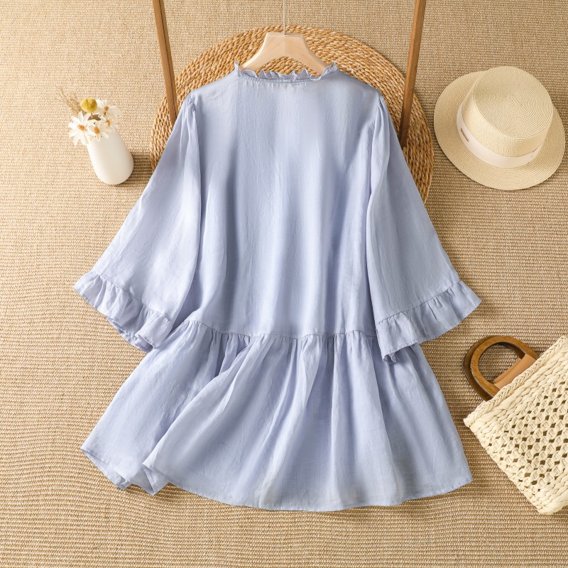 Camisa Elegante de Algodão e L - Embroidery Cotton Shirt avaliação e preço